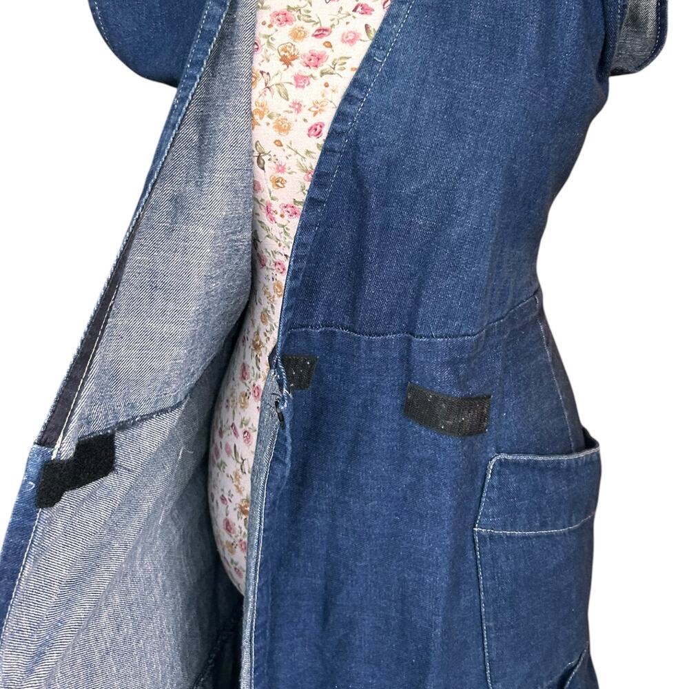 Zero + Maria Cornejo Mia Denim Midi Wrap Dress sz 8 Medium Organic Cotton Blue - Picture 10 of 12